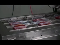 रोल फिल्म बारबेक्यू चिकन कंटेनर के लिए स्वचालित जमे हुए खाद्य पदार्थ ट्रे सील मशीन