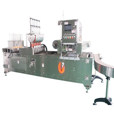 खरीदें औद्योगिक प्लास्टिक कप भरने सील मशीन 100-500ml पीएलसी नियंत्रण online manufacture