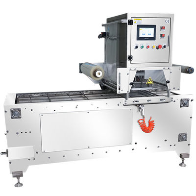 0.04mm MAP ट्रे सीलर मशीन 220V/50HZ बिजली की आपूर्ति 0.4-0.6Mpa वायु दबाव